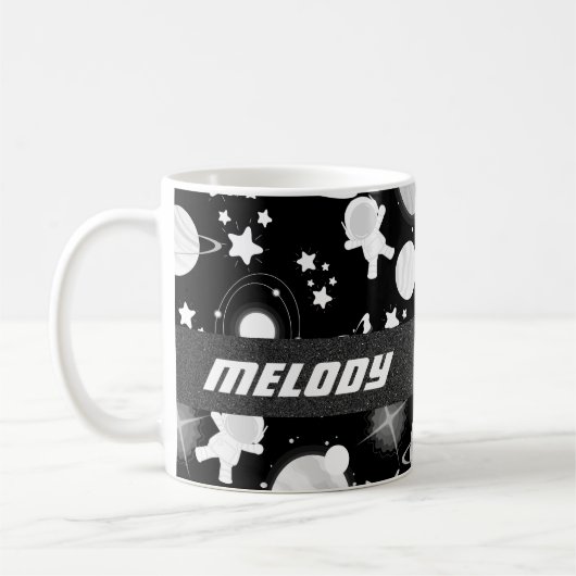 farbenfrohe Sternenmuster des Weltraums Kaffeetasse (Links)