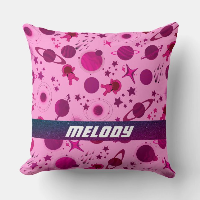 farbenfrohe Sternenmuster des Weltraums Kissen (Vorderseite)
