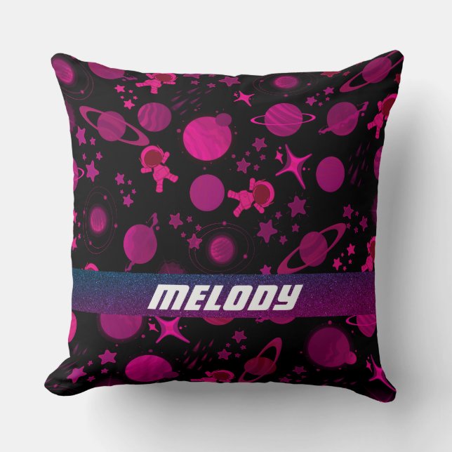 farbenfrohe Sternenmuster des Weltraums Kissen (Vorderseite)