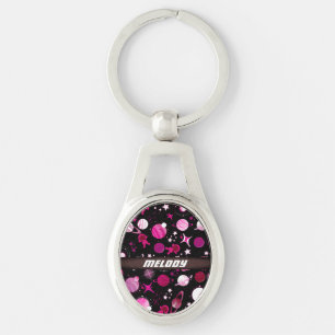 farbenfrohe Sternenmuster des Weltraums Schlüsselanhänger