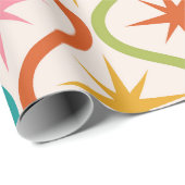 Farbenfrohe Sternexplosionen aus dem Mittelalter a Geschenkpapier (Rolleneckpunkt)