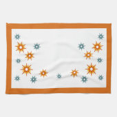 Farbenfrohe Sternexplosionen Mitte des Jahrhundert Geschirrtuch (Horizontal)