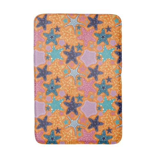Farbenfrohe Sternfische Badematte (Vorderseite Vertikal)