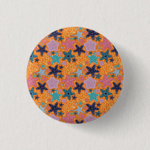 Farbenfrohe Sternfische Button