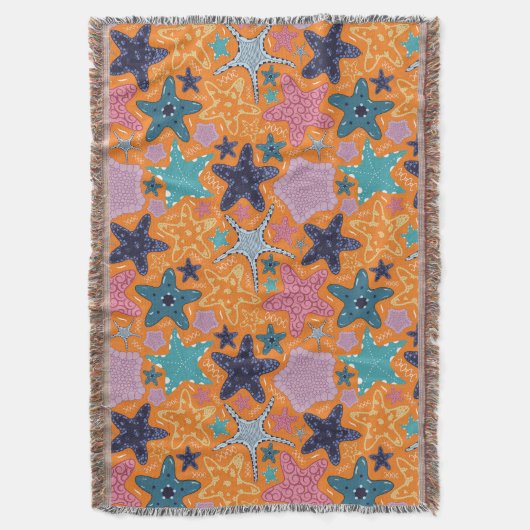 Farbenfrohe Sternfische Decke (Vorderseite Vertikal)
