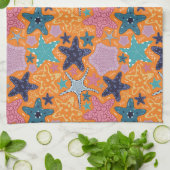 Farbenfrohe Sternfische Geschirrtuch (Gefaltet)