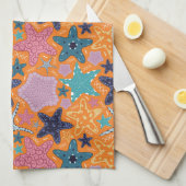 Farbenfrohe Sternfische Geschirrtuch (Viertel Falte)