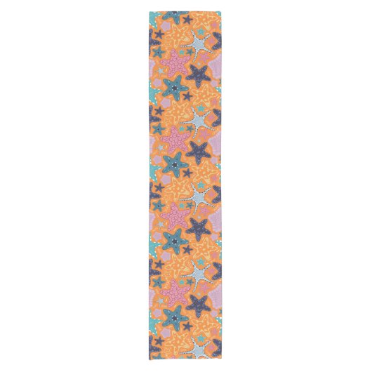 Farbenfrohe Sternfische Kurzer Tischläufer (Vorderseite)