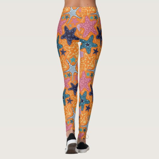 Farbenfrohe Sternfische Leggings (Rückseite)