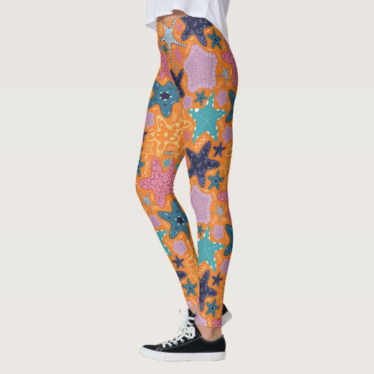 Farbenfrohe Sternfische Leggings (Links)