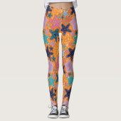 Farbenfrohe Sternfische Leggings (Vorderseite)