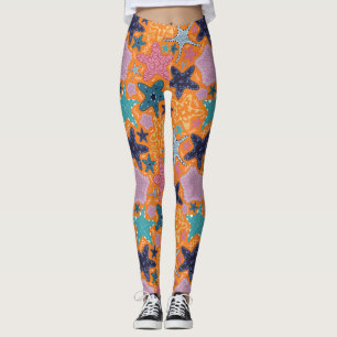 Farbenfrohe Sternfische Leggings