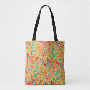 Farbenfrohe Sterngrunge-Muster nahtlos + Ihre Idee Tasche