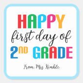 Farbenfrohe Sticker für die 2. Klasse (Platz) (Vorderseite)