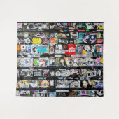 Farbenfrohe Sticker Wandteppich (Vorderseite (Horizontal))