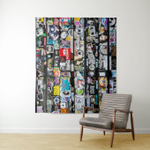 Farbenfrohe Sticker Wandteppich (Beispiel)