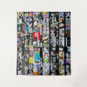 Farbenfrohe Sticker Wandteppich (Vorderseite)