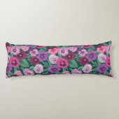 Farbenfrohe Stiefmütterchen auf dunkelgrünblau Seitenschläferkissen (Rückseite)