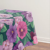 Farbenfrohe Stiefmütterchen auf dunkelgrünblau Tischdecke (Beispiel)