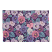 Farbenfrohe Stiefmütterchen auf tiefviolett Kissenbezug (Rückseite-Rechts)