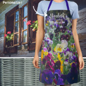 Farbenfrohe Stiefmütterchen im Garten Schürze