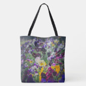 Farbenfrohe Stiefmütterchen im Garten Tasche (Rückseite)