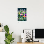Farbenfrohe Stiefmütterchen im Sommergarten Poster (Heimbüro)