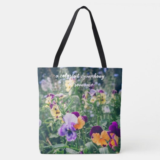 Farbenfrohe Stiefmütterchen im Sommergarten Tasche (Vorderseite)