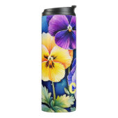 Farbenfrohe Stiefmütterchen Thermaltumbler Thermosbecher (Nach links gedreht)