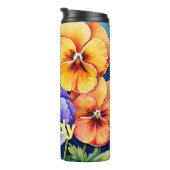 Farbenfrohe Stiefmütterchen Thermaltumbler Thermosbecher (Nach rechts gedreht)