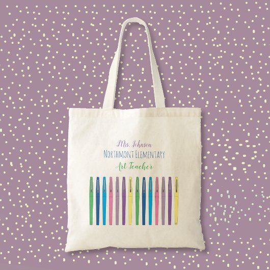 Farbenfrohe Stifte Kunstlehrer Tote Tasche