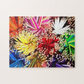 Farbenfrohe Stifte Lila Puzzle (Horizontal)