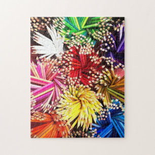 Farbenfrohe Stifte Lila Puzzle