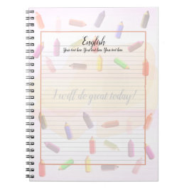 Farbenfrohe Stifte Notebook Notizblock