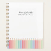 Farbenfrohe Stifte Personalisiert Lehrer Jahr Plan Planer (Vorderseite)