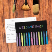 Farbenfrohe Stifte Schwarze Postkarte