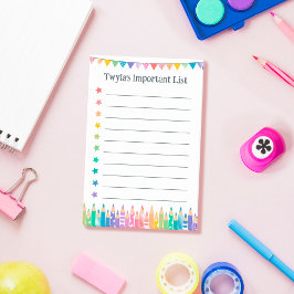 Farbenfrohe Stifte & Sterne Wichtige Liste zu tun Post-it Klebezettel