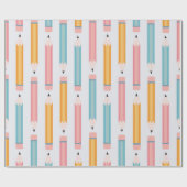 Farbenfrohe Stiftmuster Geschenkpapier (Flach)