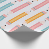 Farbenfrohe Stiftmuster Geschenkpapier (Ecke)