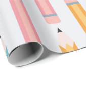 Farbenfrohe Stiftmuster Geschenkpapier (Rolleneckpunkt)