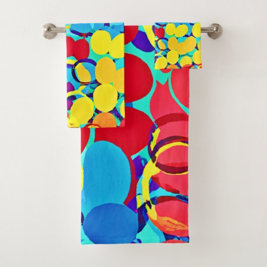 Farbenfrohe Stilelemente und Chic Spectrum Pattern Badhandtuch Set (Insitu)