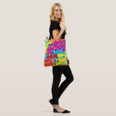 Farbenfrohe Stilelemente und Chic Spectrum Pattern Tasche (Am Model)
