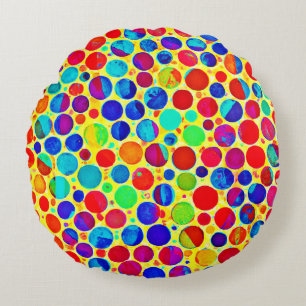 Farbenfrohe Stilelemente und elegantes Muster Rundes Kissen