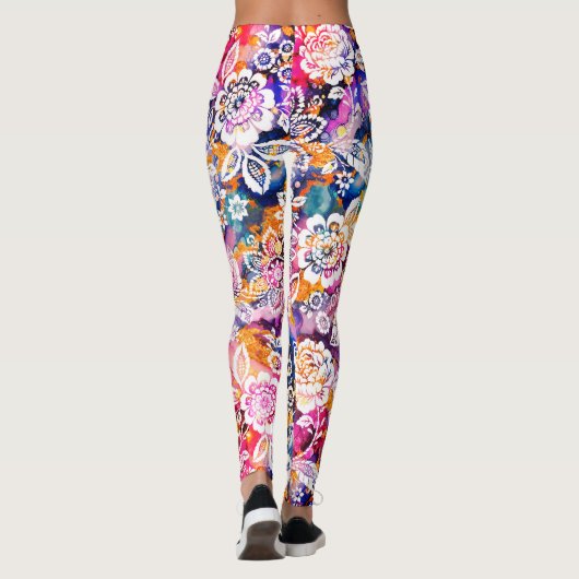 Farbenfrohe Stilfeder Leggings (Rückseite)