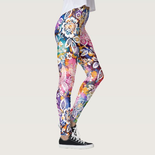 Farbenfrohe Stilfeder Leggings (Rechts)