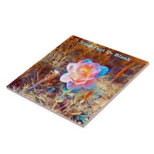 Farbenfrohe stilisierte Blume Fliese