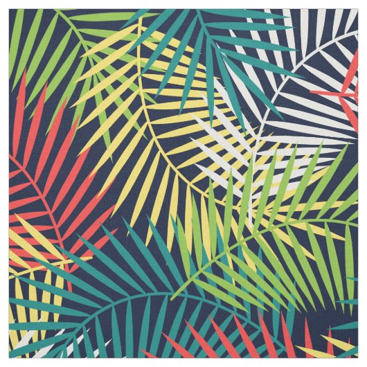 Farbenfrohe, stilisierte Coconut-Blattmuster Stoff (Muster)