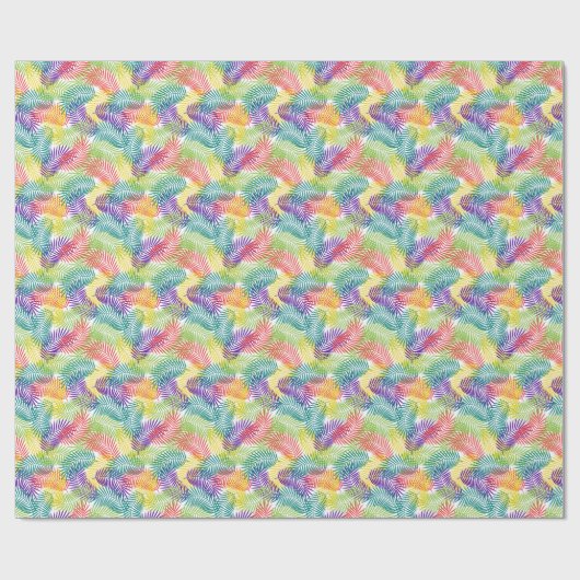 Farbenfrohe, stilisierte Kokospalmenmuster Geschenkpapier (Flach)