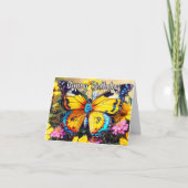 Farbenfrohe Stille Schmetterling Design glücklich Karte (Vorderseite)