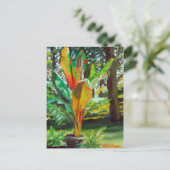 Farbenfrohe Stillleben Malerei der Bananenbaum-Pfl Postkarte (Stehend Vorderseite)